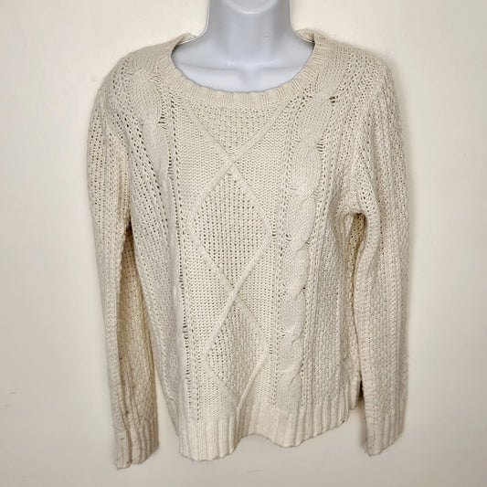 AMRO1 - Element cream coloured cable knit sweater. Size medium
