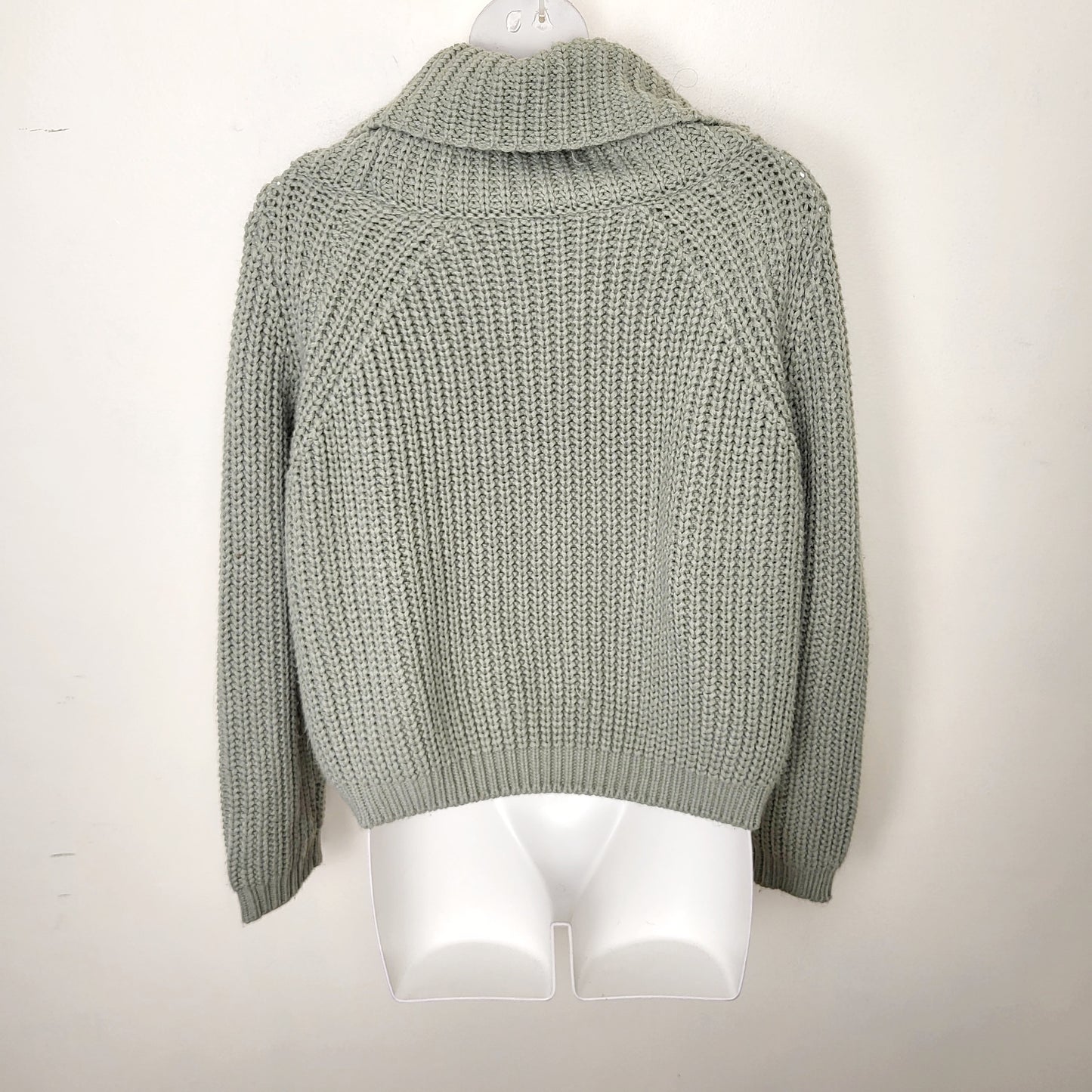 CSEB1 - Moon and Madison sage green cowl neck sweater. Size medium