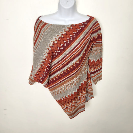 CSEB1 - Suzy Shier lightweight asymmetrical poncho shirt. Size XS