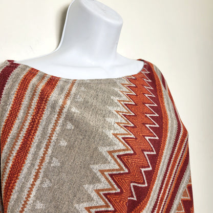 CSEB1 - Suzy Shier lightweight asymmetrical poncho shirt. Size XS