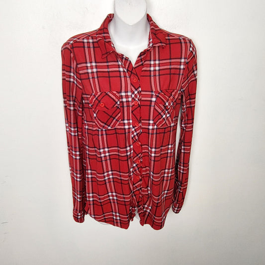 CSEB - Ardene red plaid super soft button down shirt. Size small