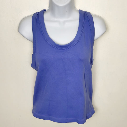 BBIN2 - Reflex purple-blue ribbed snug fit tank top. Size large