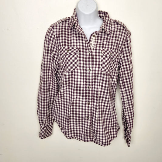 CSEB2 - MEC plaid button down shirt. Size medium