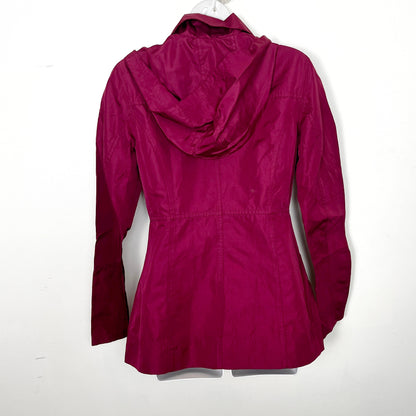 KMRY1 - Hurley pinky-red water resistant trecnh coat. Size small