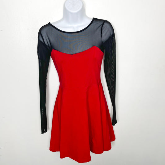 KMRY1 - NEW - Forever 21 red and black mesh dress. Size small