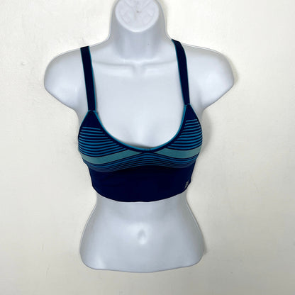 KMRY1 - DKNY blue striped lightly padded sports bra. Size small