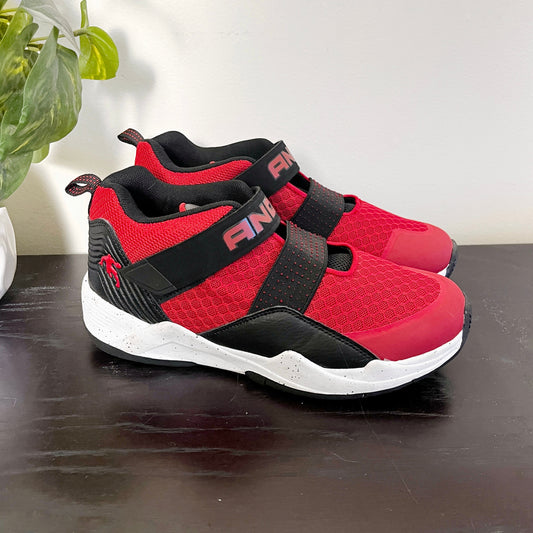 NOFF1 - AND1 red and black velcro running shoes. Men's size 6