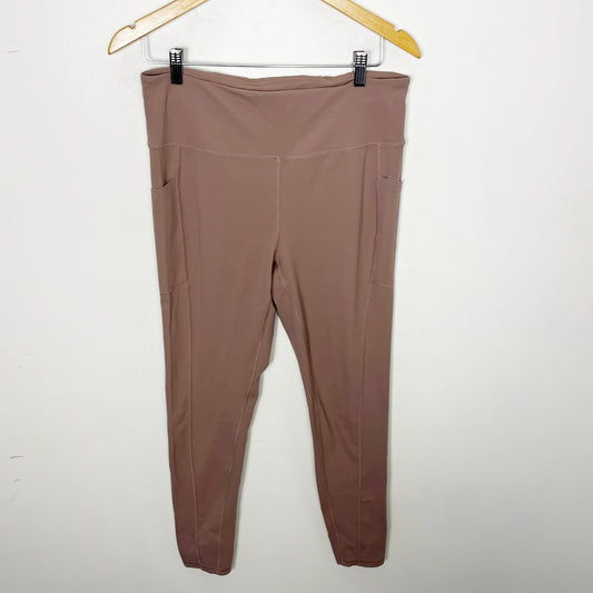 NOFF1 - FWD pink high waisted active leggings with side pockets. Size large