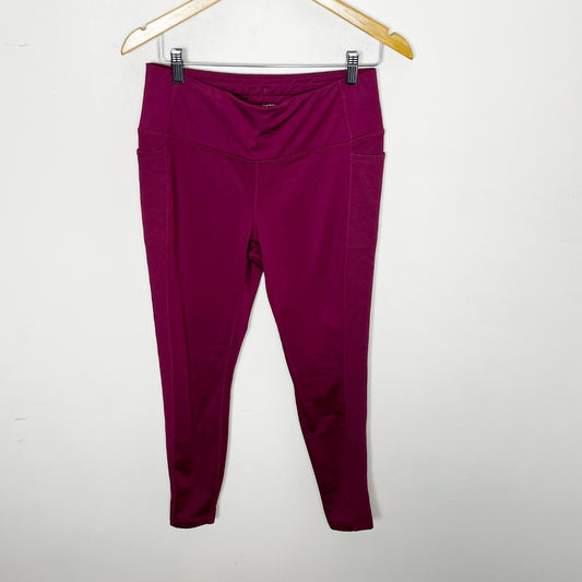 NOFF1 - Mondetta dark pink thicker weight leggings with inner drawstring. Size large
