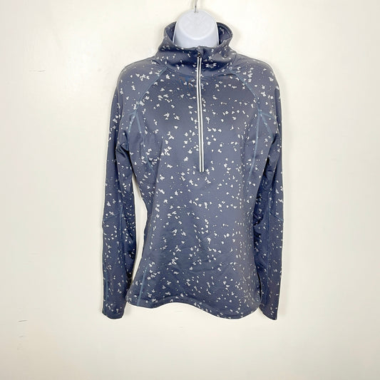 MBRS2 - Under Armour grey splotch pattern half zip pullover ColdGear top. Sizes like a medium