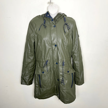 ESZ - Tom Tailor green jersey lined hooded rain coat. Size XS