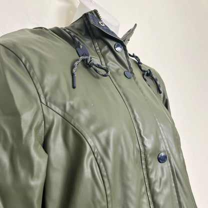 ESZ - Tom Tailor green jersey lined hooded rain coat. Size XS