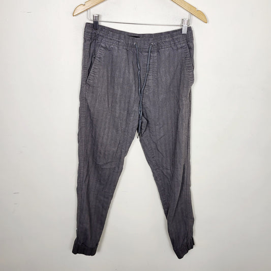 JECH1 - Burnside grey twill drawstring joggers. Size medium