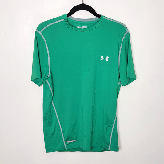CFTZ - Under Armour green fitted heatgear t-shirt. Size medium