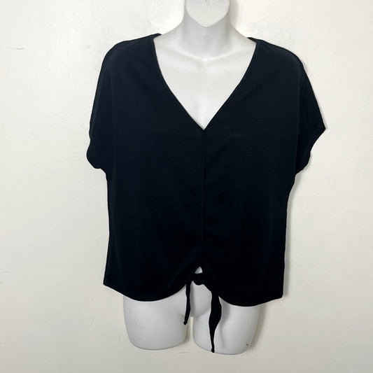CFTZ - Kismet black knotted short sleeve top. Size small