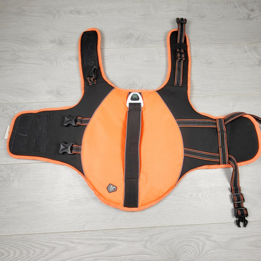 CFTZ2 - Arcadia Trail orange pet flotation coat. Size medium