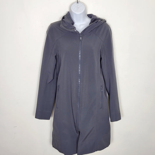 CKLB1 - Lululemon Grey Glyde Along Softshell rain jacket. Size 6