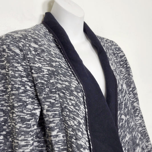 CKLB1 - Club Monaco boucle stitch drape front open cardigan sweater with pockets. Size large