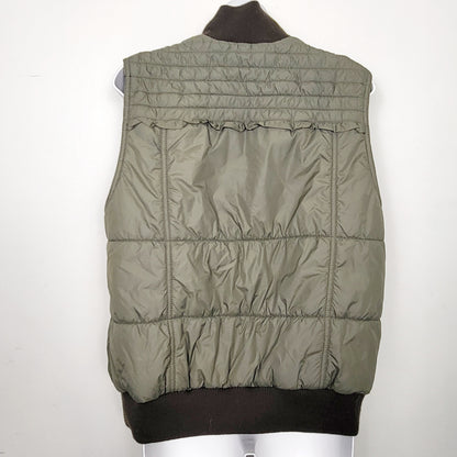 AGLL1 - Sanctuary Couture olive green ruffled puffer vest. Size large