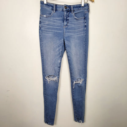 MVLK - American Eagle distressed high rise jeggings. Size 4
