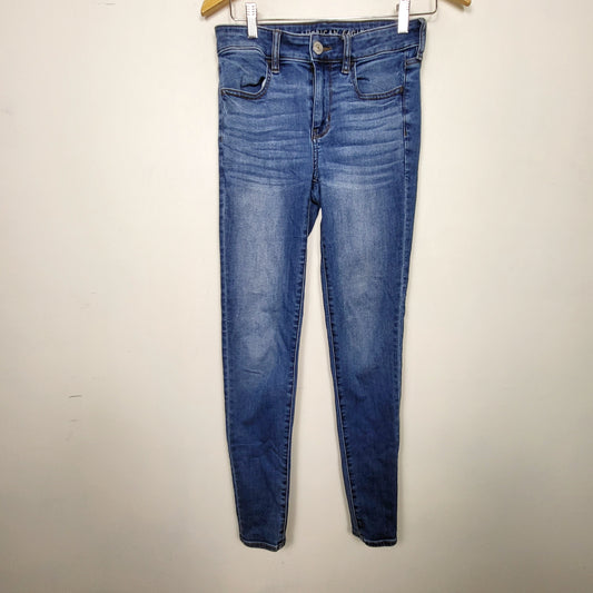 MVLK - American Eagle medium wash high rise jeggings. Size 4