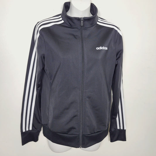 AMLE1 - Adidas black zip up track jacket. Size small