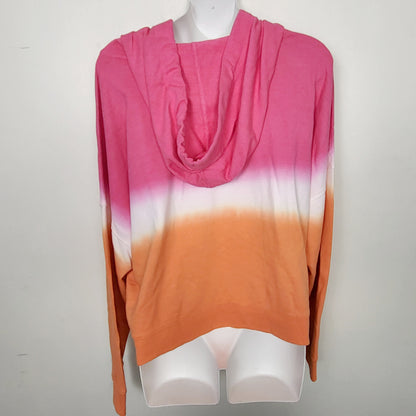 AMLE1 - Calvin Klein pink and orange dip dye style pullover hoodie. Size large