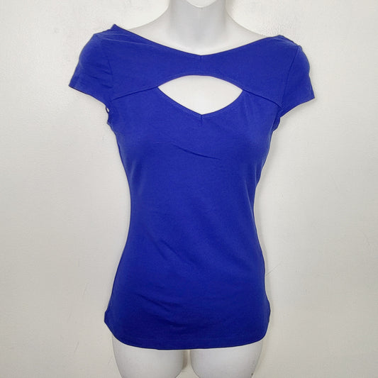 AMLE - Guess royal blue cut-out top. Size XS