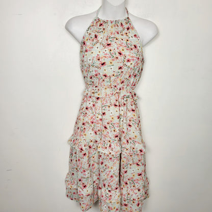 AMLE1 - Monteau mint green floral print sleeveless dress. Size XS