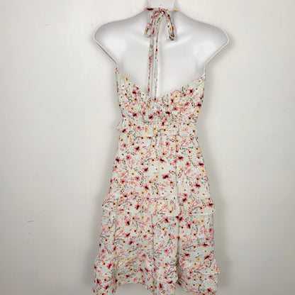 AMLE1 - Monteau mint green floral print sleeveless dress. Size XS