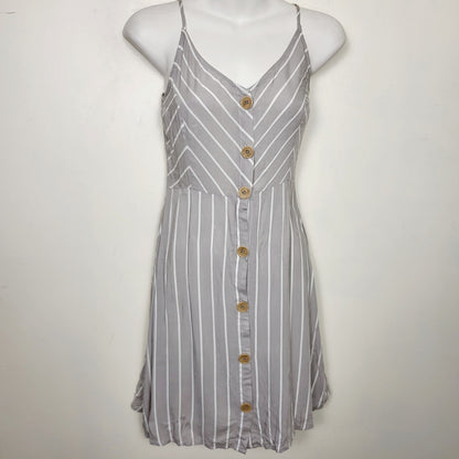 AMLE1 - Ardene grey and white striped sleeveless dress. Size XS