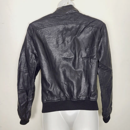 AMLE - Guess black faux leather motorcycle jacket. Size small