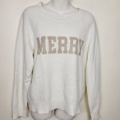 JKZ1 - Z Supply white "Merry" sweater. Size small