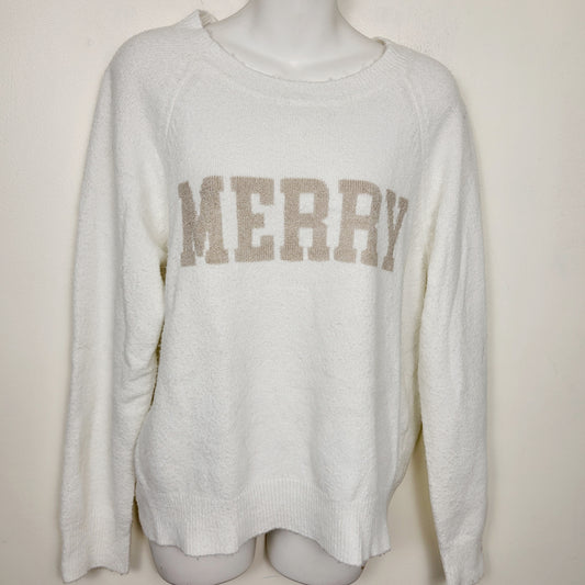 JKZ1 - Z Supply white "Merry" sweater. Size small