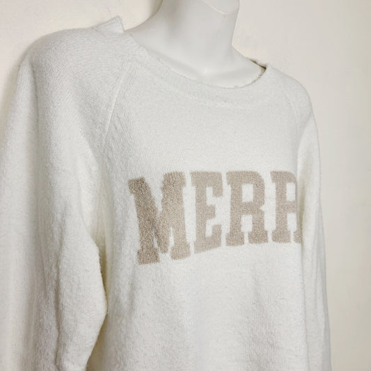 JKZ1 - Z Supply white "Merry" sweater. Size small