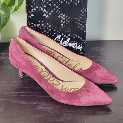 JKZ1 - Sam Edeleman wine coloured suede "Dori" pump. Size 9