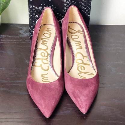 JKZ1 - Sam Edeleman wine coloured suede "Dori" pump. Size 9