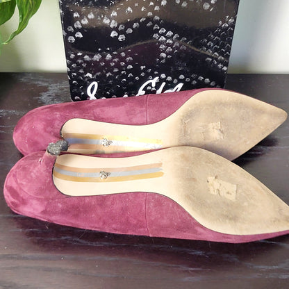 JKZ1 - Sam Edeleman wine coloured suede "Dori" pump. Size 9