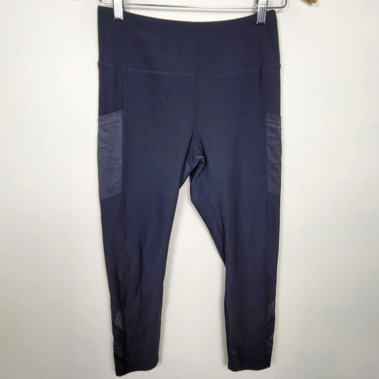 JKZ1 - Mondetta blue cropped leggings with mesh cut-outs. Size small