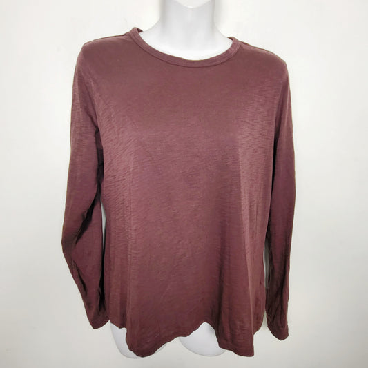 COWN1 - C and C California plum coloured pima cotton long sleeved top. Size large