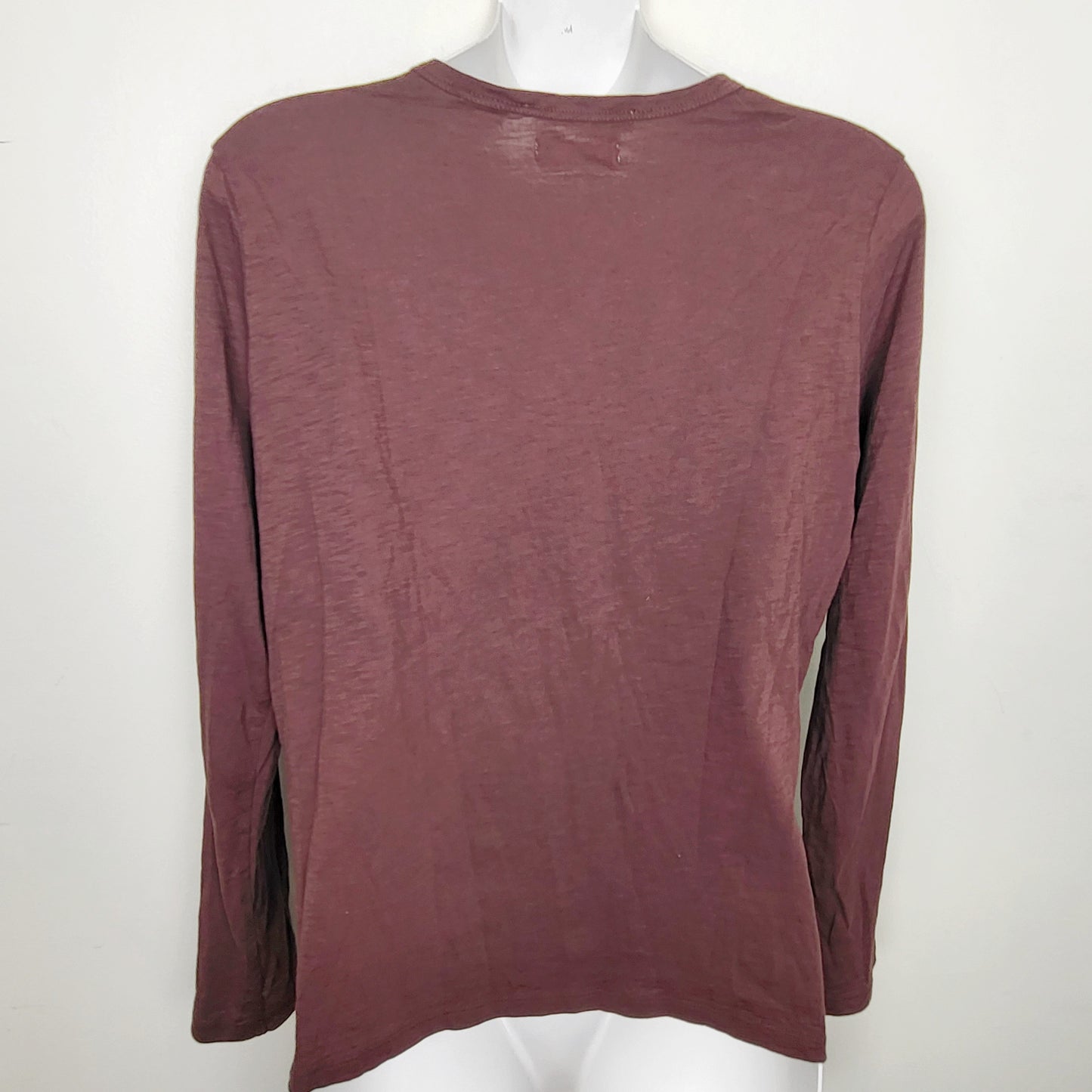 COWN1 - C and C California plum coloured pima cotton long sleeved top. Size large