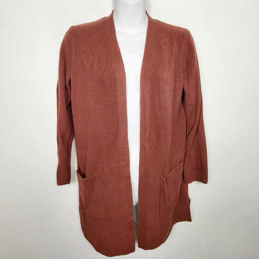 COWN1 - Old Navy terracotta rib knitopen cardigan sweater. Size small
