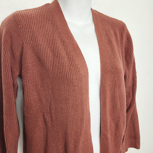 COWN1 - Old Navy terracotta rib knitopen cardigan sweater. Size small