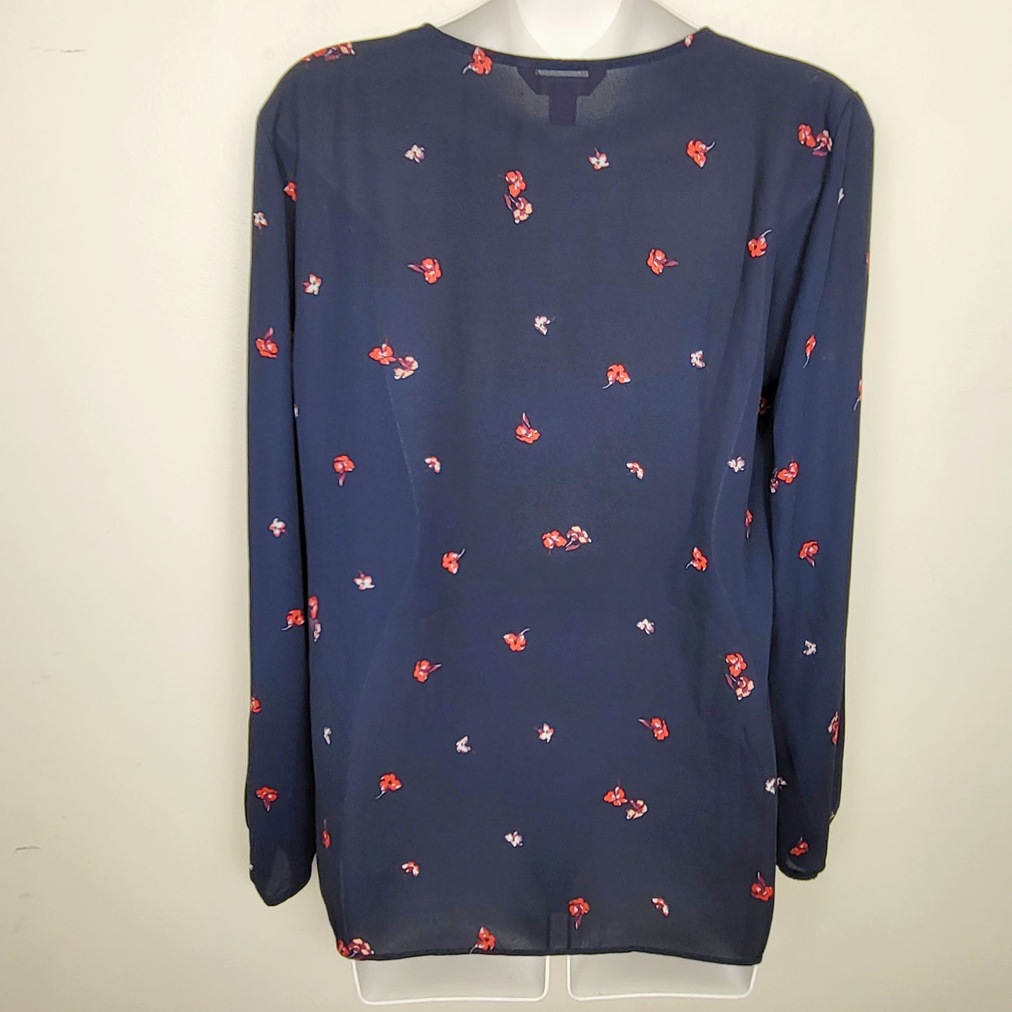 COWN1 - Joe navy floral print pin tuck blouse. Size medium