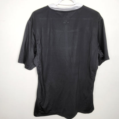 COWN1 - Adidas black New Zealand All Blacks Home replica jersey shirt. Size large