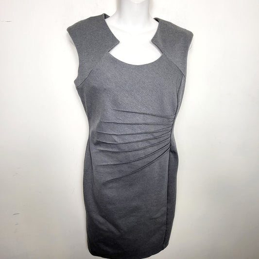 JKZ2 - Calvin Klein grey pleated sheath dress. Size 6