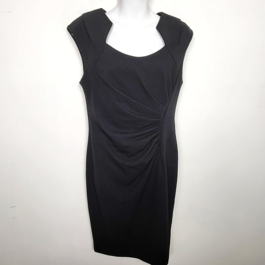 JKZ2 - Calvin Klein black pleated sheath dress. Size 6