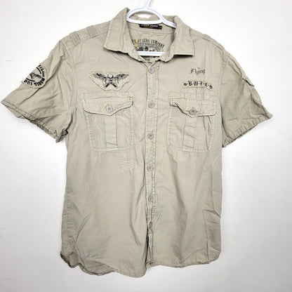 JKZ - Point Zero khaki button down shirt. Size large