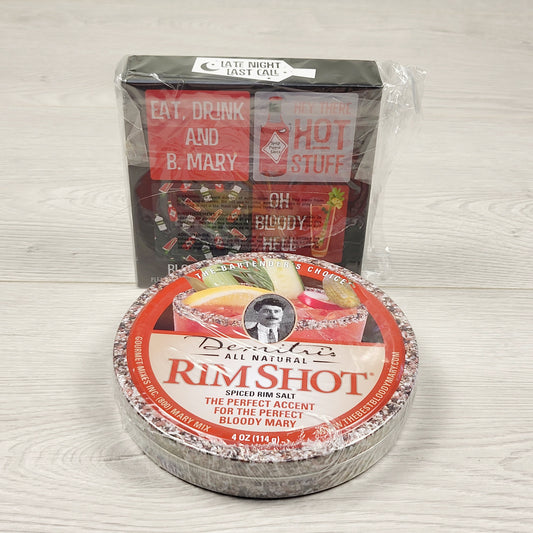 JJON1 - NEW - Bloody Mary coaster and drink rim set