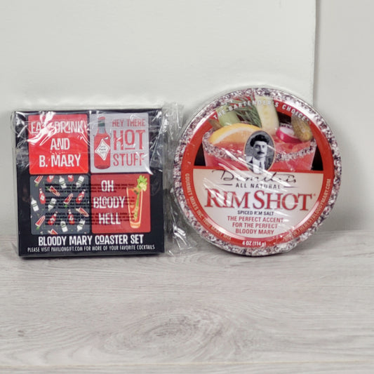 JJON1 - NEW - Bloody Mary coaster and drink rim set